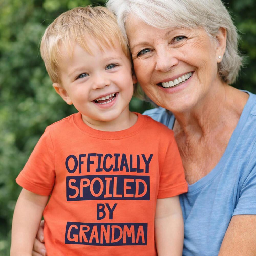 Children's Place Boys Shirt "Officially Spoiled By Grandma" Orange Graphic 3T